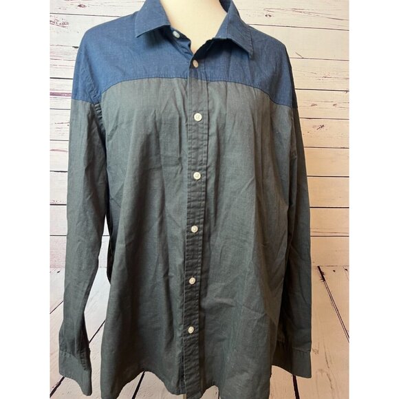 Travis Mathew Shirt Long Sleeve Mens XL Extra Large Denim Button Front Golf - Picture 1 of 8